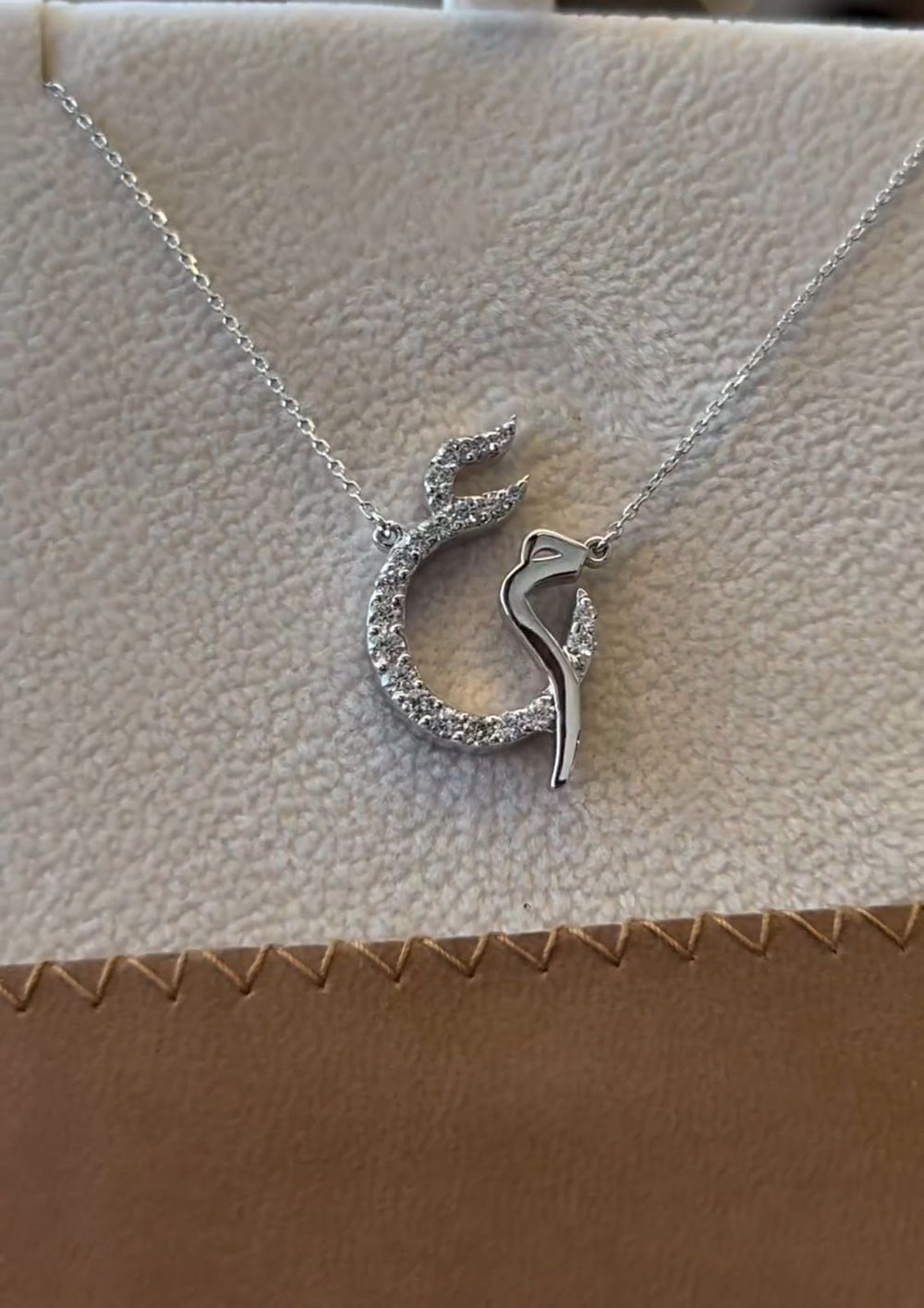 Stone-Encrusted Letter Necklace